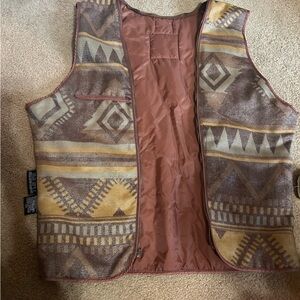 Brown and yellow western thinsulate vest #western